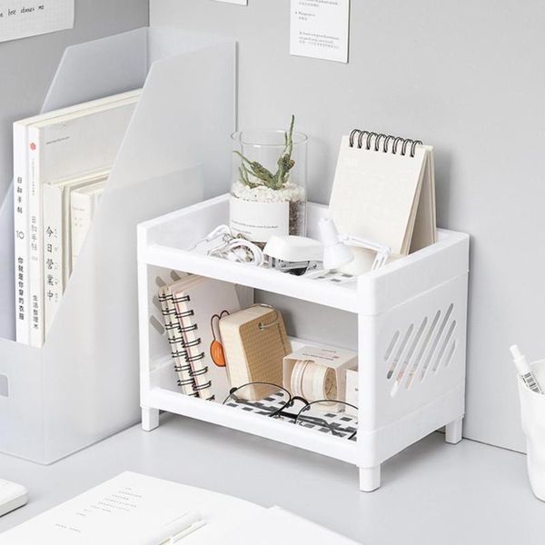 

storage drawers multifunctional shelves double-layer shelf deskrack plastic desk cosmetic sundries organizer