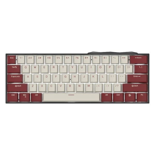 

keyboards ajazz k610t 61 key 60% 2.4ghz/bluetooth 5.0 wireless/wired nkro mechanical gaming keyboard with doubles pbt keycaps