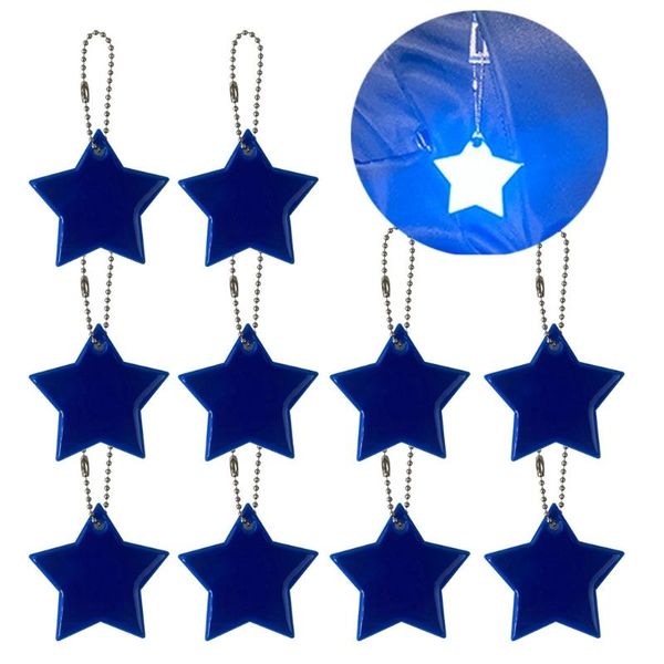 

keychains 10pcs child safety reflectors keyrings stylish reflective stars gear backpacks strollers jackets safe reflector keychain 45bc, Silver