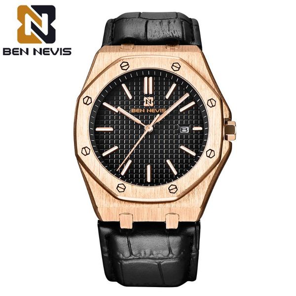 

wristwatches luxury fashion business watch ben nevis men's watches 30atm waterproof sports quartz wristwatch man calendar clock reloj h, Slivery;brown