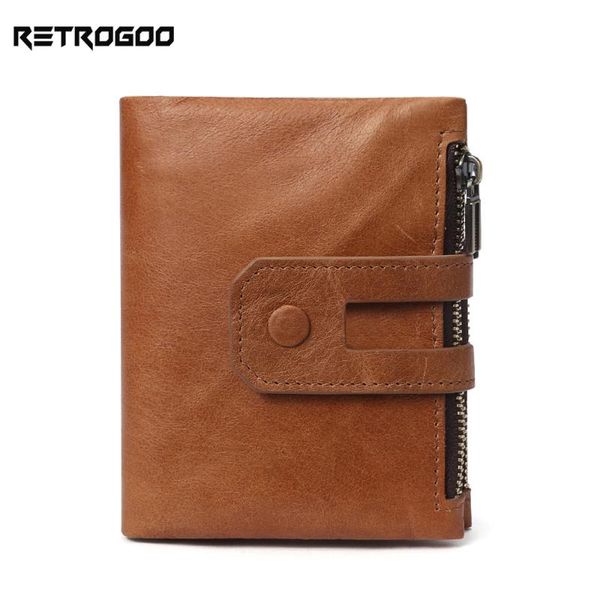 

wallets high end genuine leather wallet men clip cowhide 2021 brand coin small clutches men's purse pouch short, Red;black