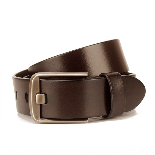 

KAs men's leather head leather korean pin pants fashion versatile pinmen's pants casual wide needle belts belt, Black;brown