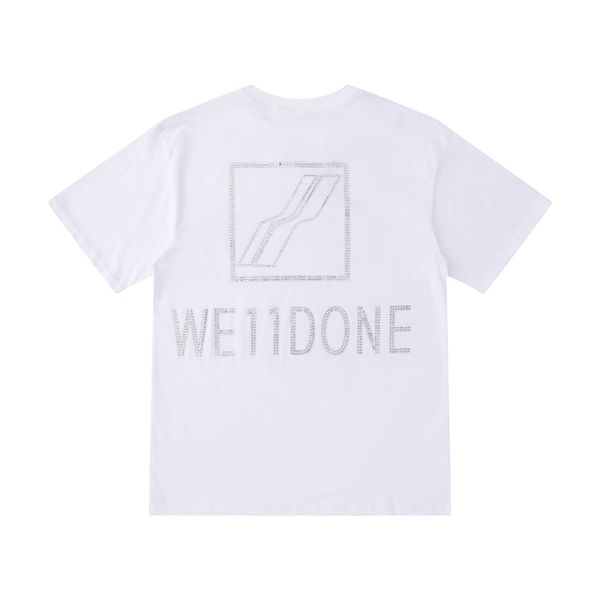 

spring and summer 2021 new we11 letter drill crew neck loose fitting short sleeve unisex, White;black