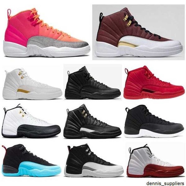 

12 12s game ball punch gym red wntr winterized basketball shoes men cherry playoff taxi the master black nylon sneakers with boxy8lj