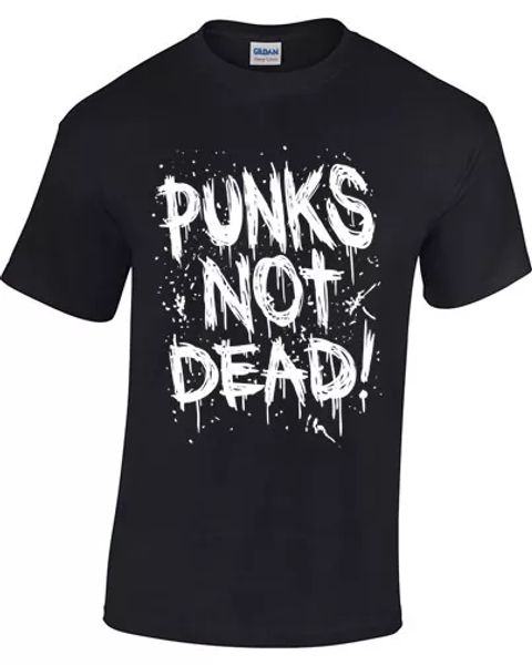 

punks not dead t-shirt for men women punk, White;black