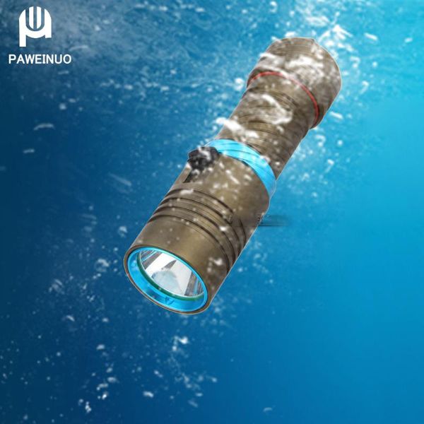 

diving led portable lantern underwater worklight lamp waterproof torch dive light 26650 18650 cree xm l2 scuba 100m flashlights t torches