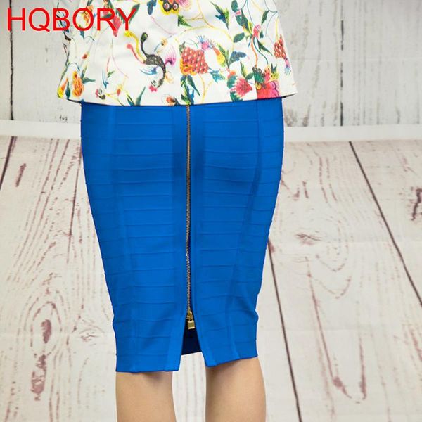 

skirts bandage skirt blue zippers elastic knitted 2021 girl's club fashion, Black