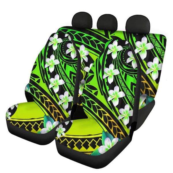 

fashion 3pcs car seat cover universal auto interior protection polynesian floral 3d design suv truck internal decor chair covers
