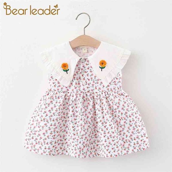 

floral print baby girls dress born toddler short sleeve princess es girl clothes 210429, Red;yellow