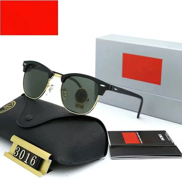 

designer r b3016 retro glass lens sunglasses for men and women, White;black