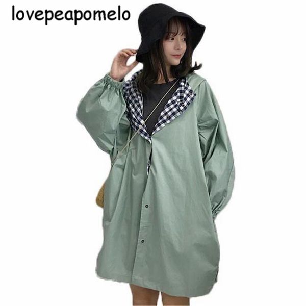 

women's trench coats spring autumn windbreaker loose costumes large size streetwear green overcoat big batwing sleeve outwear353, Tan;black
