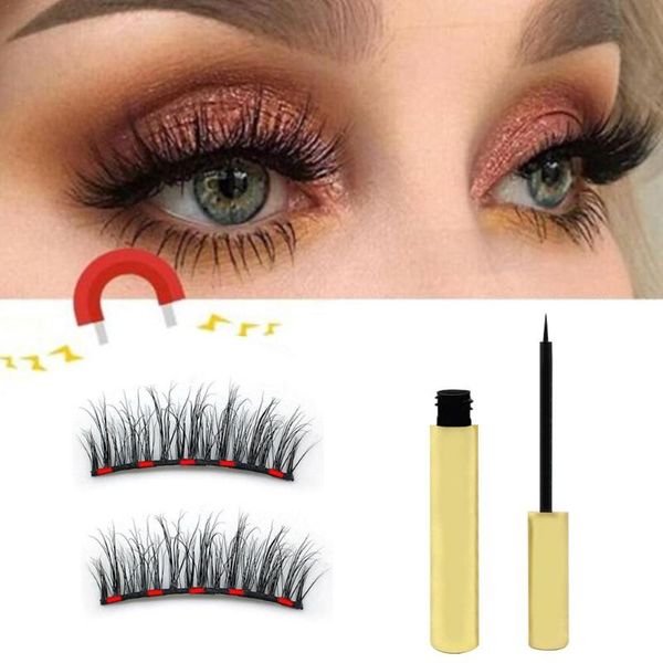 

false eyelashes magnetic liquid eyeliner with a five-magnetic 1 pair waterproof natural set