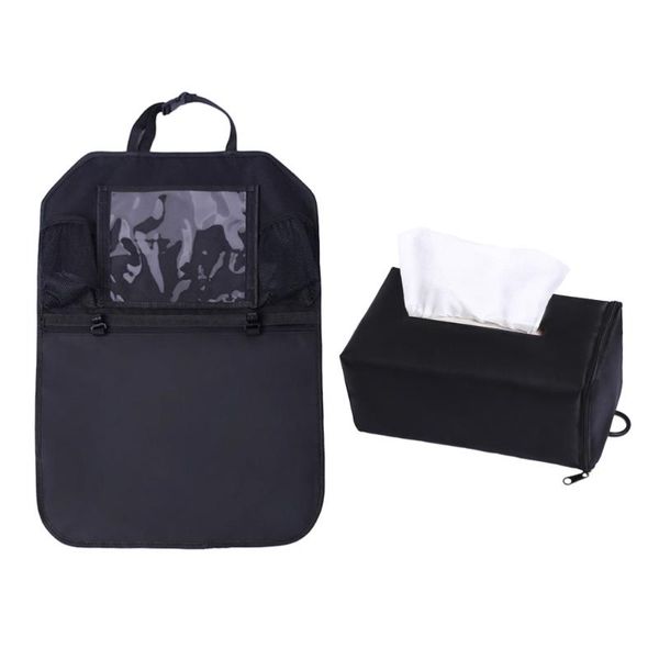 

car organizer backseat hanging bag watewproof anti kick storage pouch multifunctioanl tablet water holder with tissue
