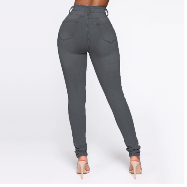 

autumn spring women's jeans high waist stretch skinny denim pants large size fashion female casual elastic slim pencil trousers, Blue