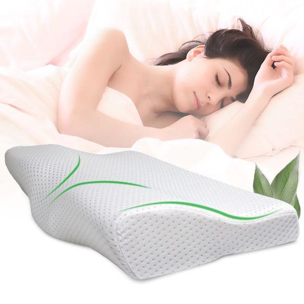 

pillow memory foam cervical bedding neck protection butterfly shaped pillows sleep health