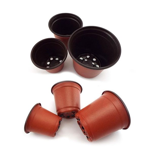 

mini plastic round flower pot holder nursery planter grow box fall resistant tray for home garden decor planters & pots