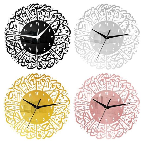 

wall clocks muslim clock islamic calligraphy acrylic for living room bedroom home eid ramadan decor
