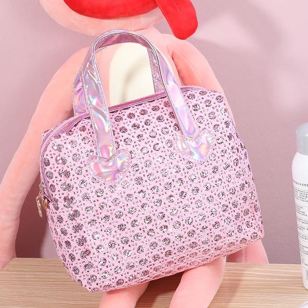 

kawaii sequins plastic big cosmetic bag toiletries organizer for make up luxury wholesale cajas organizadoras de grande bags & cases