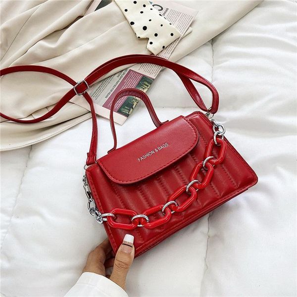 

evening bags ladies fashion designer handbags small shoulder bag 2021 solid pu leather crossbody for women simple chain flap