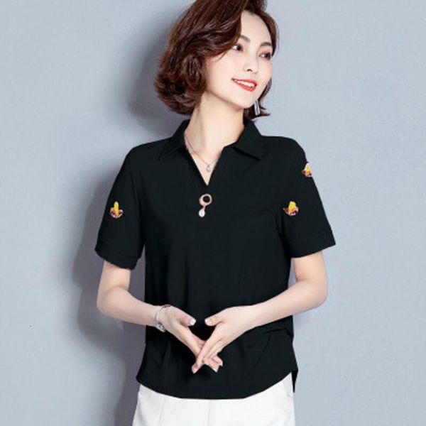 

women's t-shirt summer women's clothing cover belly chiffon shirt seven-point sleeves very fairy bottoming lkzs, White