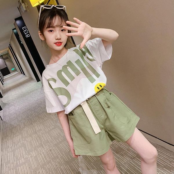 

baby girls clothing sets children short sleeve white t shirt shorts 2pcs outfit suits kids summer set 5 6 8