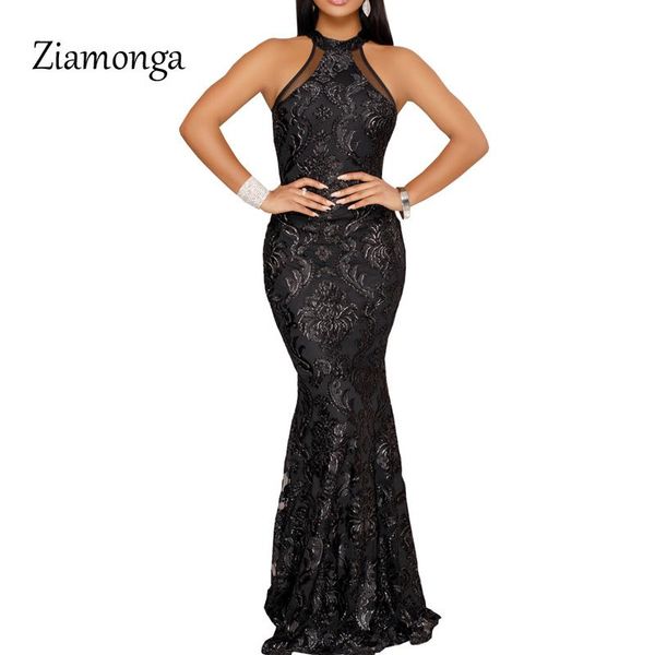 

ziamonga runway women dress summer 2021 elegant embroidery lace long party female formal backless mermaid maxi casual dresses, Black;gray
