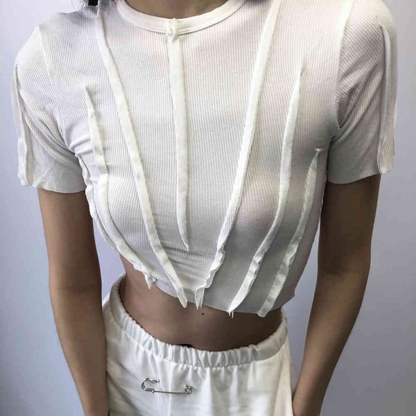 

women's sweaters (in stock *) samiro line burr is thin design high elasticity shirt short sleeve in wind same style 8gcm, White;black