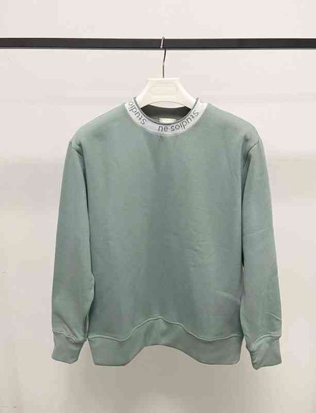 

sweatshirts acne brand swedish minority early autumn new ac smiling face neckline letter loose casual round neck sweater for men and women, Black