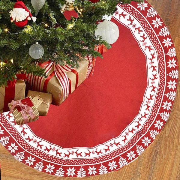 

christmas decorations 48-inch snowflake elk tree skirt merry blanket for outdoor decoration year navidad home decor