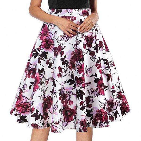 

skirts retro skirt women's high waist pink xl size, Black