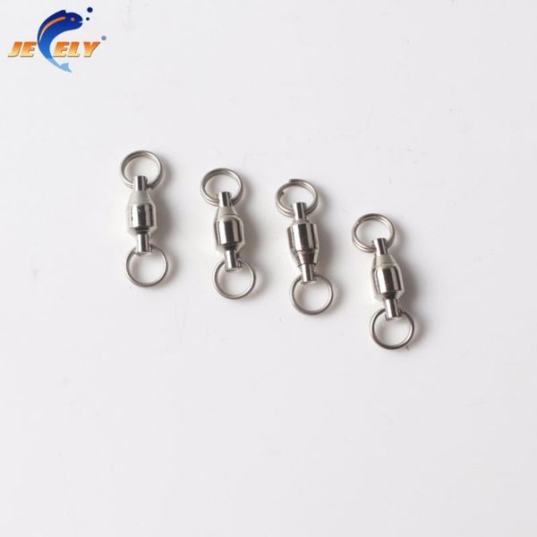 

fishing hooks 50pcs/bag 0/1/2/3/4/5/6/7/8/9/10 ball bearing swivel with split ring carp saltwater terminal tackle
