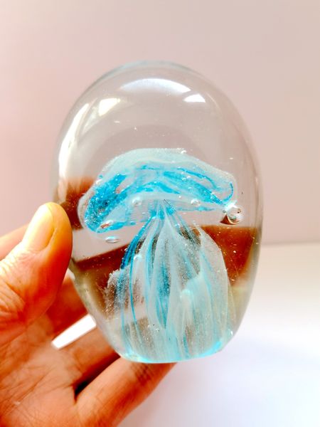 

handmade glass jellyfish figurines paperweight aquarium crystal home decoration