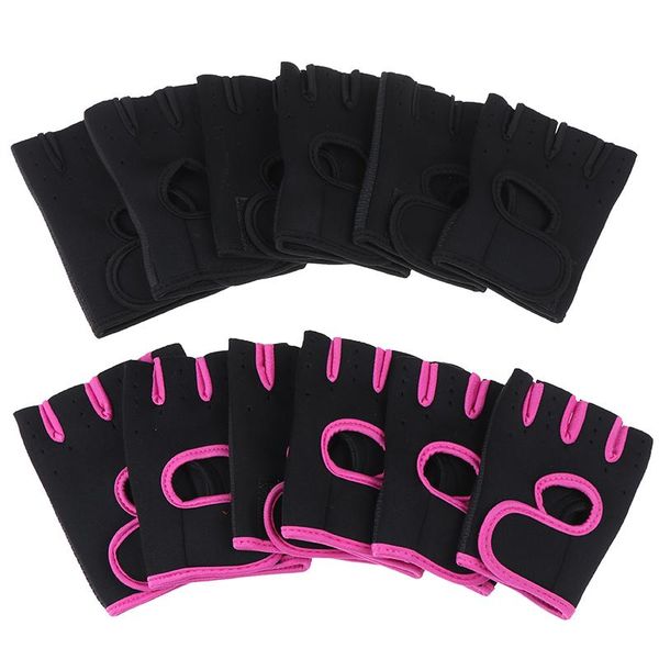 

wrist support 1 pair sports fitness exercise training gloves anti-slip resistance weightlifting men women gym half finger, Black;red