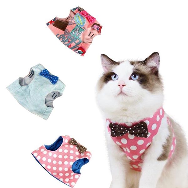 

cat collars & leads cute pet bow chest strap breathable vest small medium dog comfortable traction rope supplies