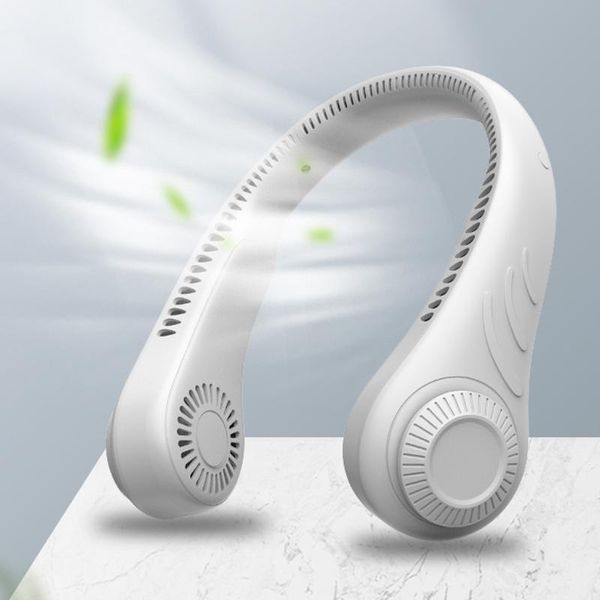 

electric fans hanging neck fan portable 5000mah battery usb rechargeable air cooler handheld student lazy mini bladeless