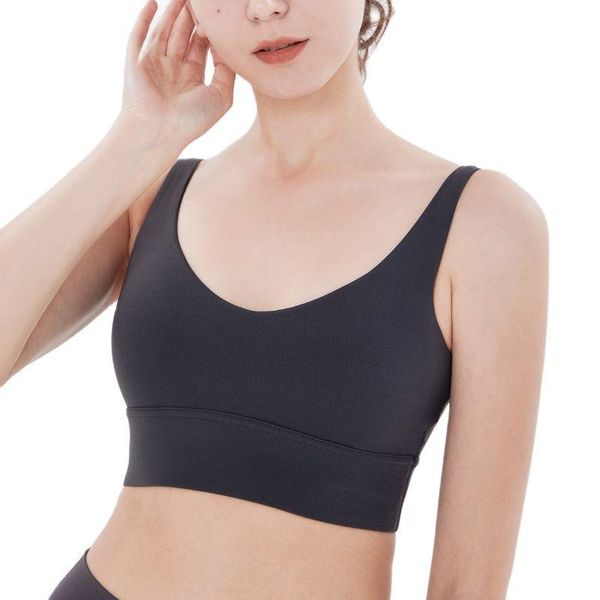 

yoga outfit 2021 sanded nude sports bra beauty back european and american charm gathering fitness vest underwear