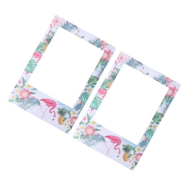 

frames 2pcs summer party po frame pineapple and design picture selfie paper booth props hawaiian supplies