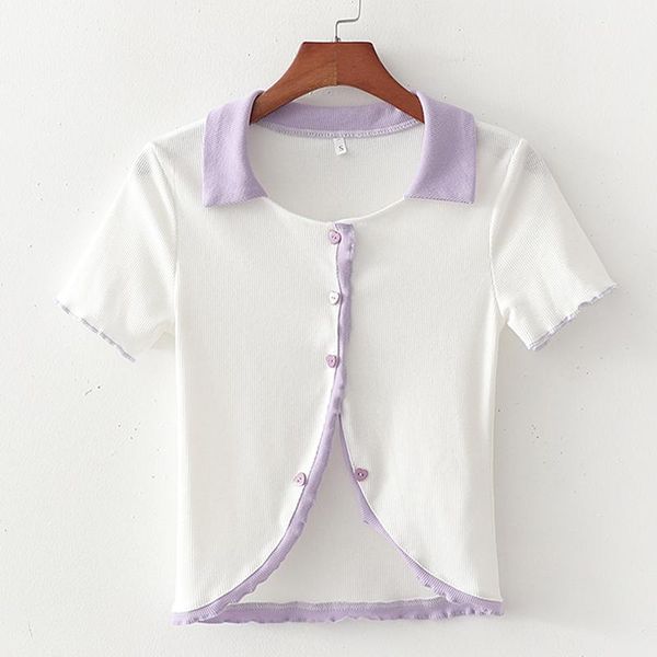 

women's blouses & shirts hadara sweet turn down collar women fashion single breasted elegant irregular short female ladies fi, White