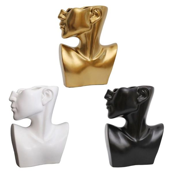 

vases ceramics statue vase human head face planter garden decoration gift