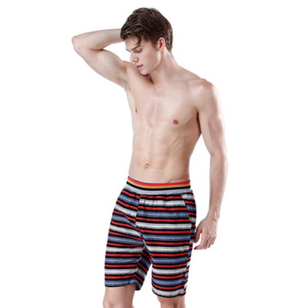 

men's shorts 2021 sanding beach summer striped cotton casual, White;black