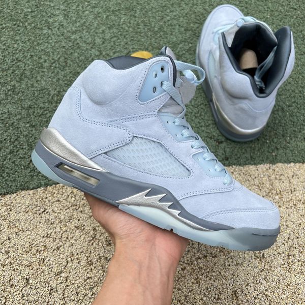 

sell 5 wmns bluebird mens basketball shoes 5s p blue football grey metallic silver white men trainers sports sneakers 7-13 with box dd9336-4, Black