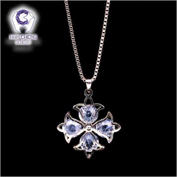 

pendant necklaces fashion anchor statement necklace women long plated gold chain hollow cage rhinestone & pendants jewelry collier, Silver