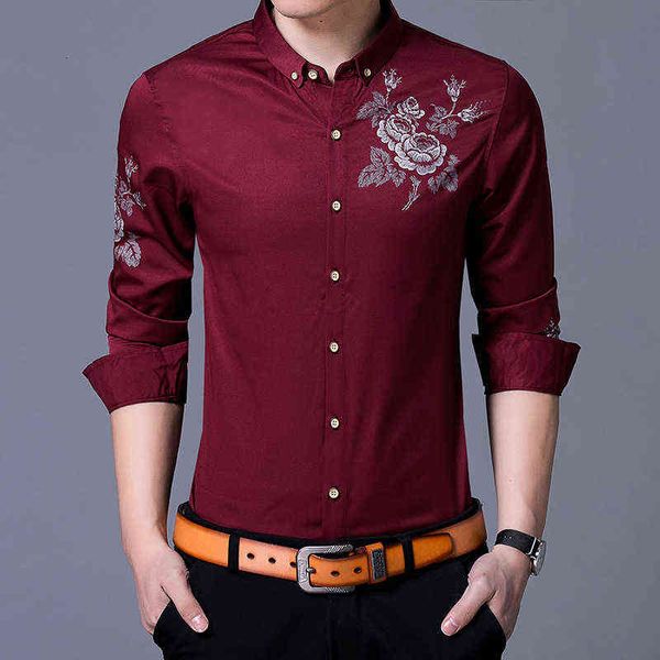 

shirt men 2021 autumn middle-aged and young wear men's long sleeve shirt printed lapel top, White;black
