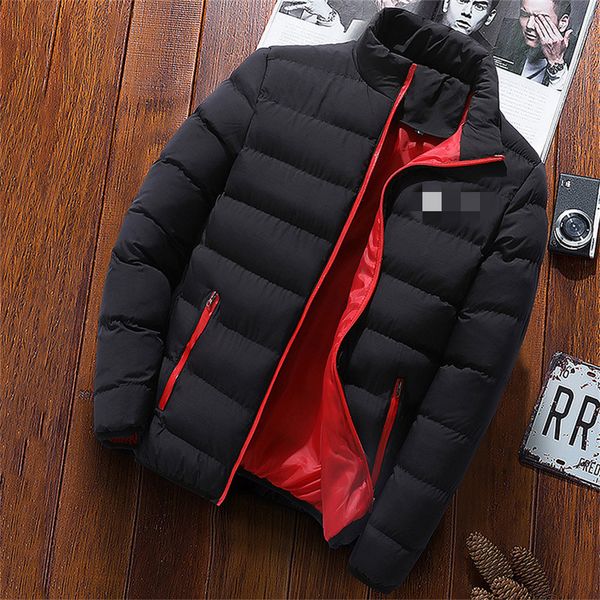 

men's jackets moda para hombre cuello alto color sólido chaqueta acolchada de algodón grueso informal rompevientos 2021 down, Black