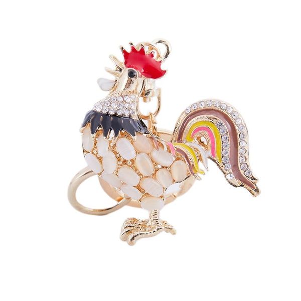 

keychains rooster rhinestone keychain handbag charm key chain, Silver