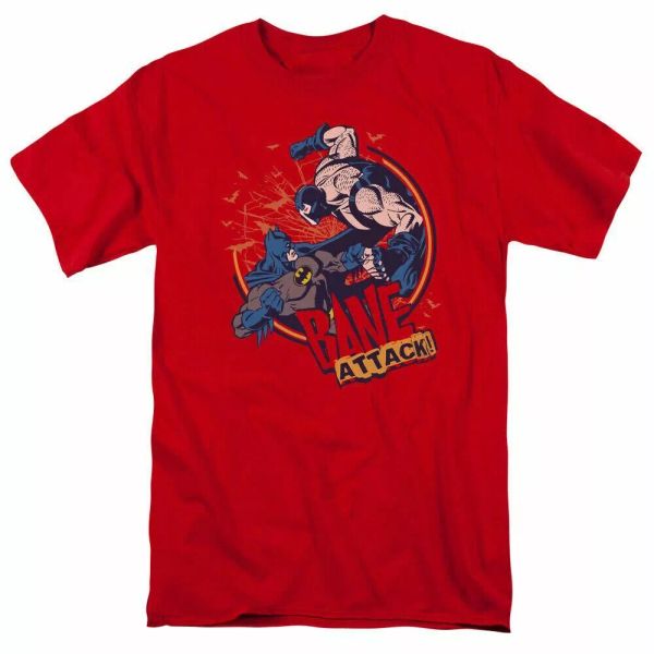 

DC Batman Bane Attack! T Shirt Mens Licensed DC Comics Tee Red, White;black
