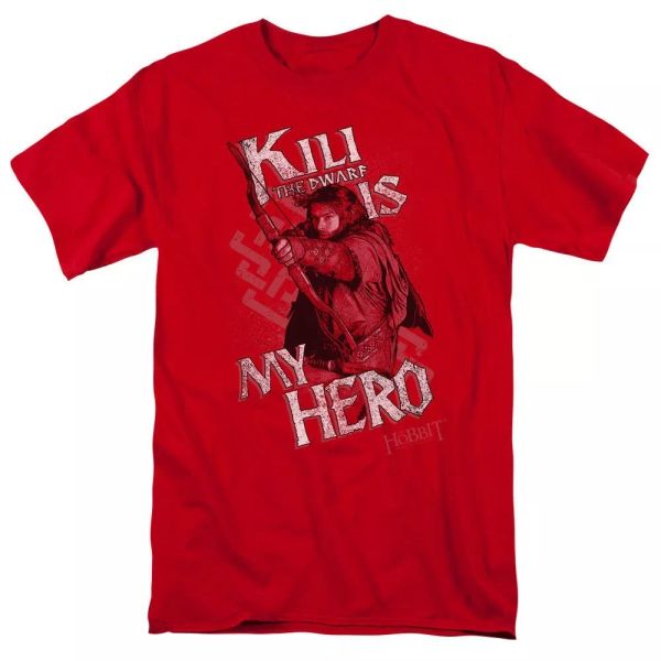

the hobbit kili is my hero t-shirt sizes s-3x new, White;black