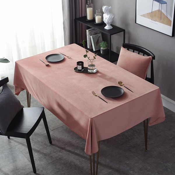 

table cloth solid color tablecloth nodic rectangle/round cover for wedding/party decorative velvet fabric