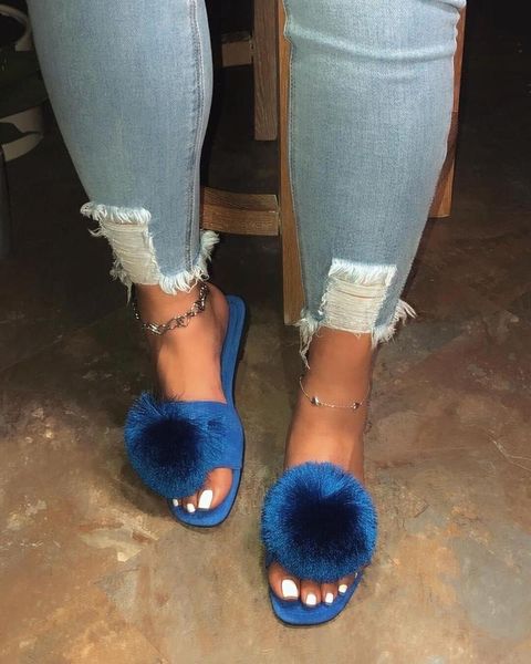 

summer women's slippers fashion color matching tassel suede comfortable wild casual beach sandals factory direct s, Black