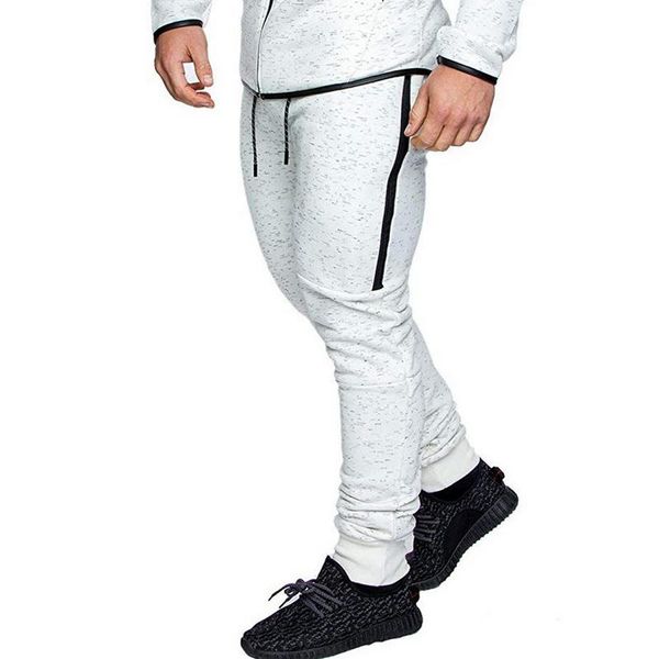 

men's pants adisputent sports pants, skinny, sports, fitness trousers mens casual zipper design slim, Black